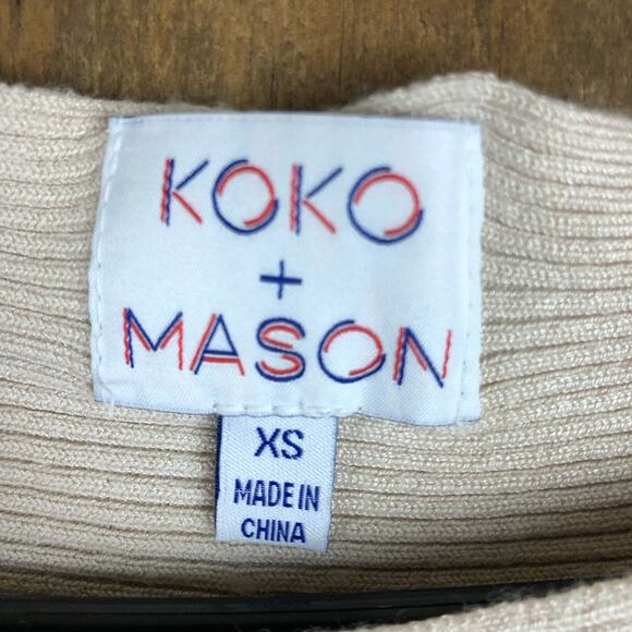 Koko + Mason Womens Sweater Tan 3/4 Dolman Sleeve XS - Picture 6 of 12